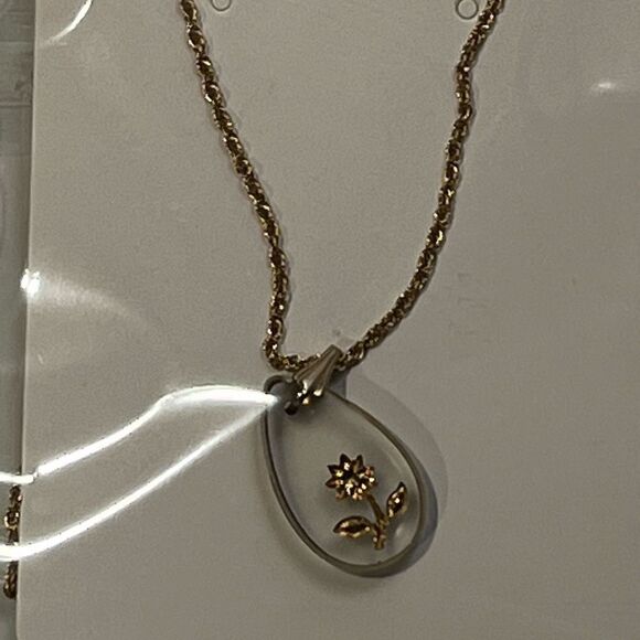 Bundle 3 for $15 | Gold Tone Necklace | Gold Flower Pendant - Picture 3 of 13